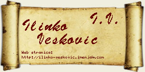 Ilinko Vesković vizit kartica
